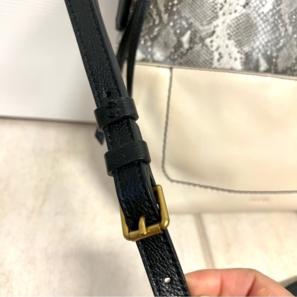 Fossil Amelia Python White Leather Crossbody Hand… - image 6